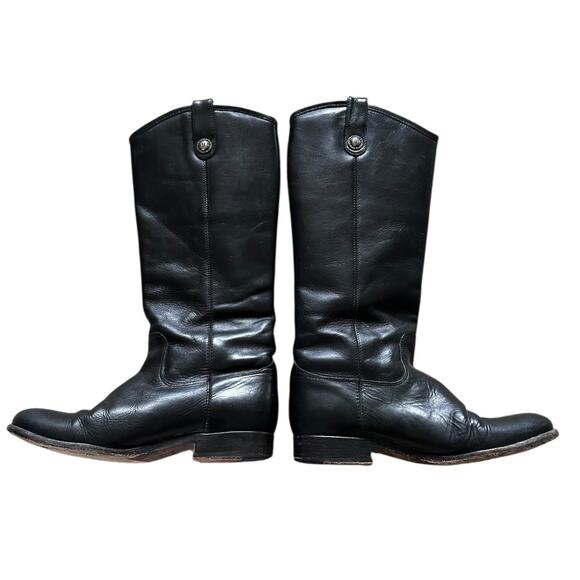 Frye Black Leather Melissa Button Tall Black Leather Riding Boots Womens US 7 - Picture 2 of 6